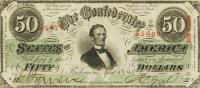 p62b from Confederate States of America: 50 Dollars from 1863